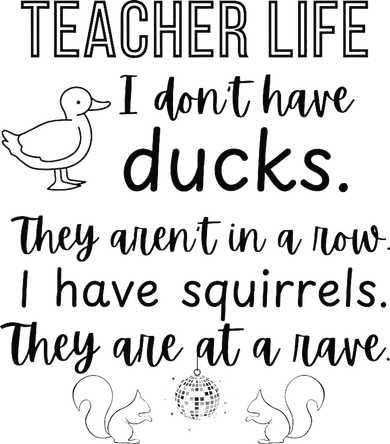 Ducks Not In A Row Squirrel Rave Funny Teacher Hooded Wearable Blanket