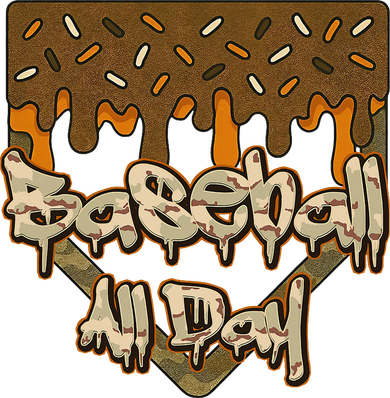 Baseball All Day Drip Camo Home Plate Ice Cream Mousepad