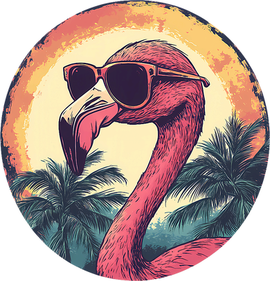 Flamingo Sunglasses Palm Tree Beach Backpack