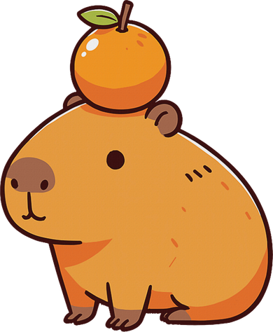Capybara With Orange On The Head Capybara Women's Hoodie