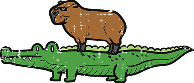 Capybara On Crocodile Capy Alligator Rodent Women Women's T-Shirt