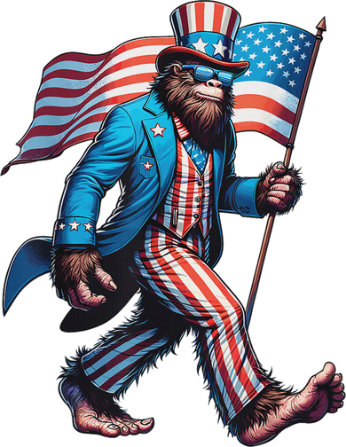 4th Of July Bigfoot Sasquatch Patriotic American Flag Backpack