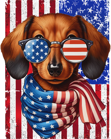 Dachshund Dog Usa Flag Sunglasses Patriotic 4th Of July Bucket Hat