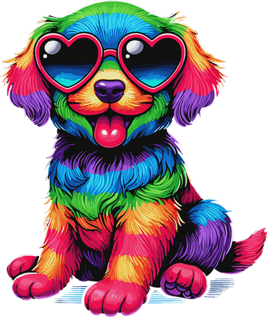 Dog Wearing Glasses Heart Puppy Love Dog Toddler Long Sleeve