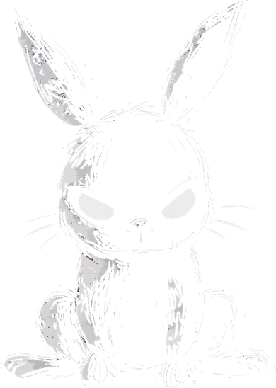 Evil Bunny Angry Rabbit Alt Goth Grunge Horror Creepy Cute Mousepad