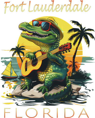 Fort Lauderdale Florida Vacation Cute Alligator Souvenir Women's Sweatshirt