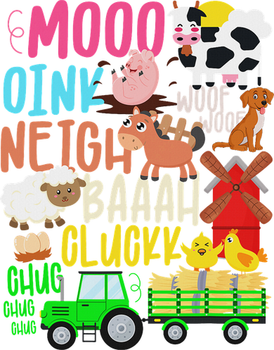 Farm Animals Sounds Oink Baa Neigh Cluck Moo Farmer Coaster