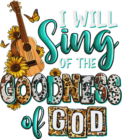 Christian Floral Guitar I Will Sing Of The Goodness Of God Toddler T-Shirt