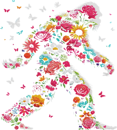 Floral Bigfoot Vintage Colorful Flowers Sasquatch Lover Tank Top