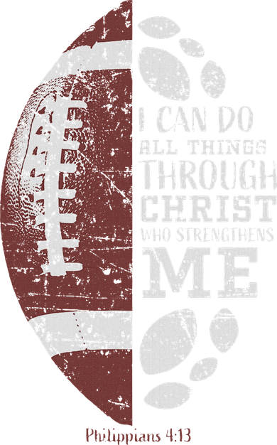 Christian Football Philippians 413 Religious Verse Faith Coaster