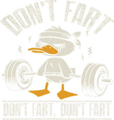 Don't Fart Duck Funny Fitness Gym Workout Weights Squat Kids Long Sleeve Shirt