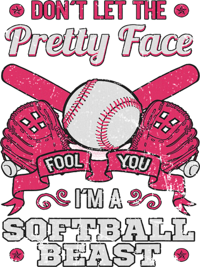 Don't Let The Pretty Face Fool You Softball Beauty Girl Kids Sweatshirt