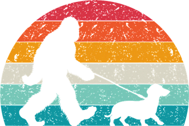 Retro Sasquatch Lover Doxie Wiener Dog Walker Bigfoot Walking A Dog Funny Dachshund Weiner Dog Dad W Women's Tank Top