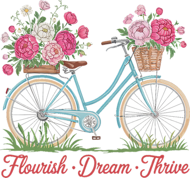 Flourish Dream Thrive Floral Bike Subtle 8647 Trump Resist Button