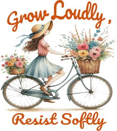 Floral Bike Subtle 8647 Trump Resist ,boho Vintage Button