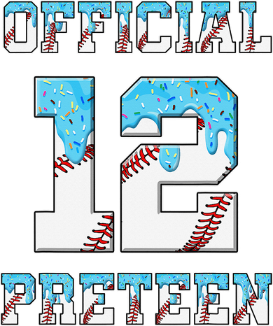 12th Birthday Baseball Drip Preteen Toddler Sweatshirt