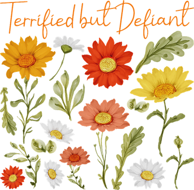 Terrified But Defiant Boho Floral Subtle Anti Trump Flower Polo