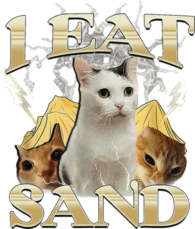 Funny Cat I Eat Sand Cursed Cat Funny Oddly Specific Meme Coaster