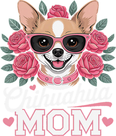 Cute Chihuahua Mom Sunglasses Flower For Chihuahua Owner Golf Towel