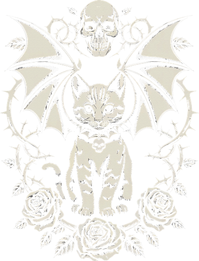 Black Cat Goth Kitten Halloween Skulls Rose Mom Dad Kids Long Sleeve Shirt