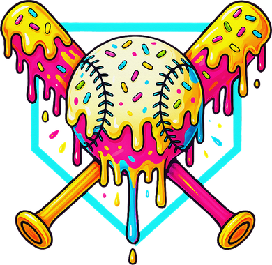 Baseball Drip For Home Plate Ice Cream Drip Sport Doggie Tank
