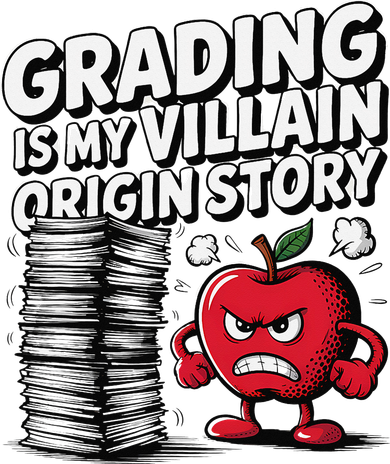 Grading Is My Villain Origin Funny Teacher Quote Backpack