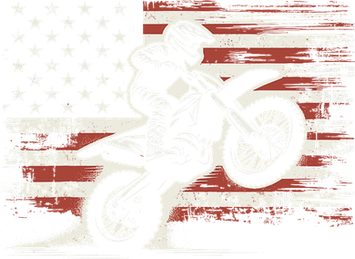 Dirt Bike American Flag Motocross Biker Vintage Usa Toddler Long Sleeve