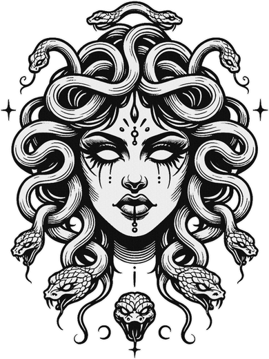 Gothic Medusa Greek Mythology Blackwork Women's Tank Top