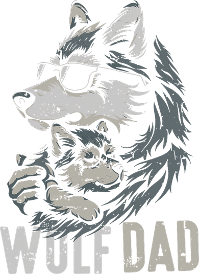 Wolf Dad And Baby Funny Fathers Day Daddy Wolfs Lovers Hat