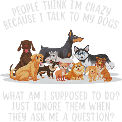 People Think I'm Crazy Because I Talk To My Dogs Dog Women's T-Shirt