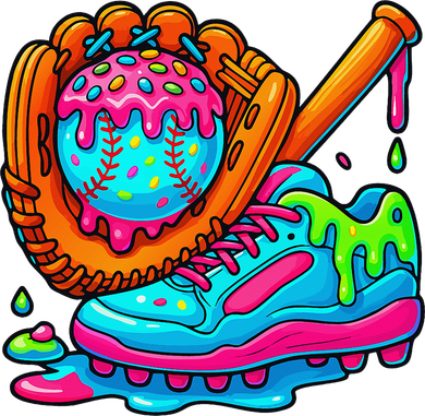 Ice Cream Drip Baseball Stuff Baseball Dripping For Kids Hoodie