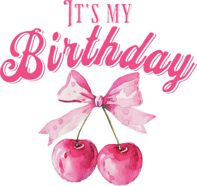 Its My Birthday Girl Coquette Cherry Bow Girly Bday Mousepad