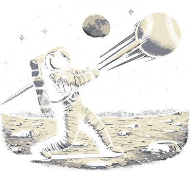 Astronaut Baseball Funny Space Baseball Kids T-Shirt