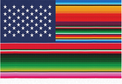 American Serape Blanket Striped Flag For Hispanic Chicano Women's T-Shirt