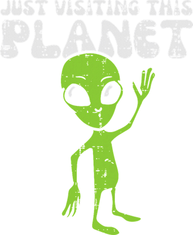 Alien Wave Just Visiting This Planet Funny Women Toddler Long Sleeve