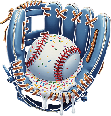 Baseball Drip Glove Ice Cream Drip Sports Toddler Sweatshirt