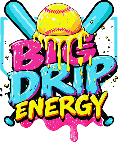 Softball Big Drip Energy Ice Cream Dripping Softball Kids Sweatshirt