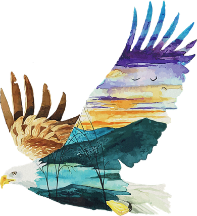 Flying Bald Eagle Mountain Sky Scenary Silhouette 11oz C Handle Ceramic Mug