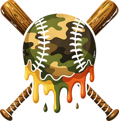 Baseball Drip Camo Baseball Ice Cream Dripping Game Day Doggie Tank