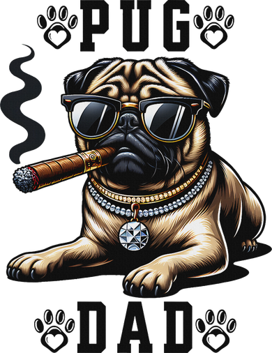 Pug Dad Daddy Dog Lovers Pug Owners Father’s Day Bucket Hat