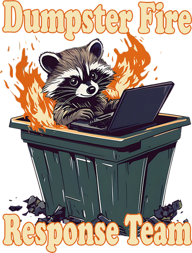 Dumpster Fire Response Team Funny Meme Racoon Lover Humor Coaster