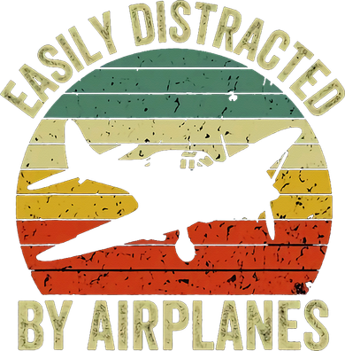 Easily Distracted By Airplanes Lover Pilot Funny Aviation Kids Sweatshirt