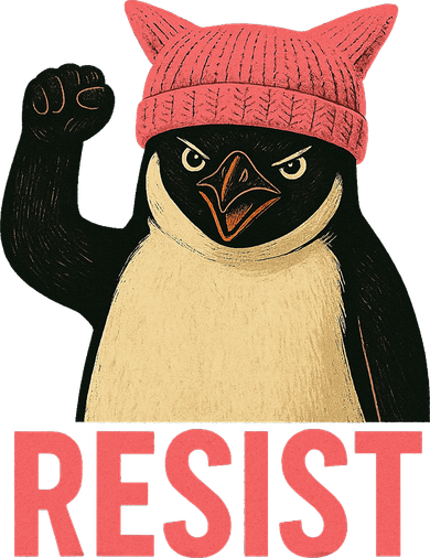 Resist Penguin Tariff Hands Off Protest March Hat USA Doggie Tank