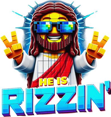 He Is Rizzen Jesus Has Rizzen Retro Christian Pixel Gaming Gift Mousepad
