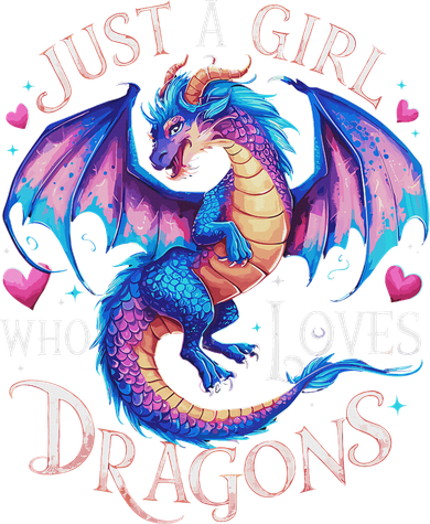 Just A Girl Who Loves Dragons Cute Dragon Kids T-Shirt
