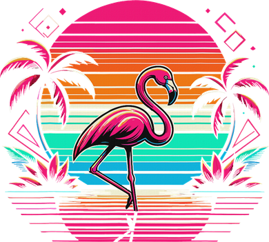 Flamingo Beach Summer Vibes Palm Tree Tropical Summer Women's T-Shirt
