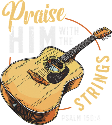 Praise Him With The Strings Bible Psalm Christian Guitar Hat