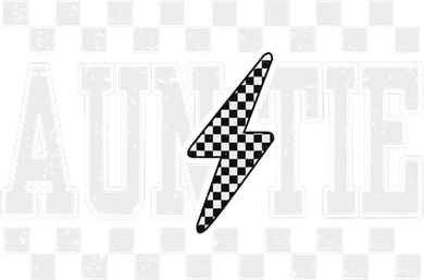 Retro Lightning Auntie Checkered Funny Auntie For Women Women's Sweatshirt