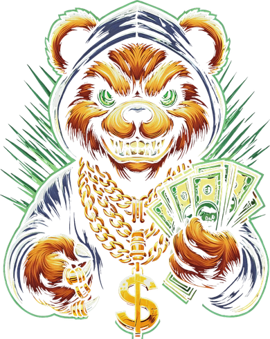 Money Calling Hip Hop Bear Teddy Gangster Rap Swag Dope Women's T-Shirt