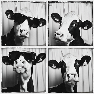 Cow Wearing Sunglasses Photo Farmyard Funny Farm Animal Polo